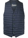 Herno Lightweighted Padded Waistcoat In Blue In Dark Blue