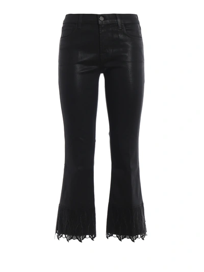J Brand Selena Mid-rise Crop Boot Pants In Black