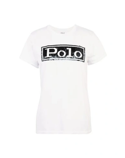 Polo Ralph Lauren Sequinned White Cotton T-shirt
