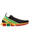 Dolce & Gabbana Sorrento Logo-woven Sneakers In Black