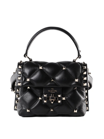 Valentino Garavani Candystud Quilted Nappa Leather Crossbody Bag In Black