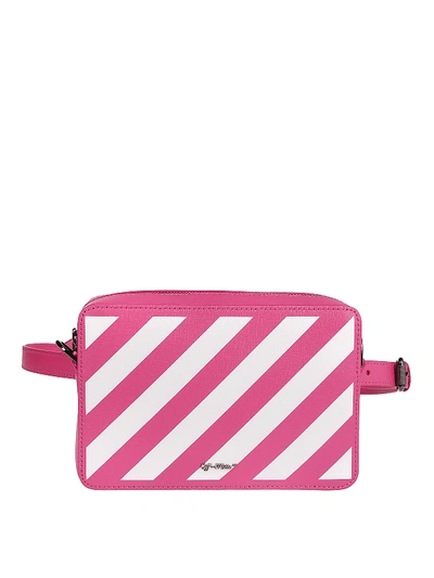 Off-white Diag Print Fuchsia Belt Bag