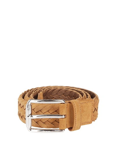 Tod's Light Brown Woven Suede Belt
