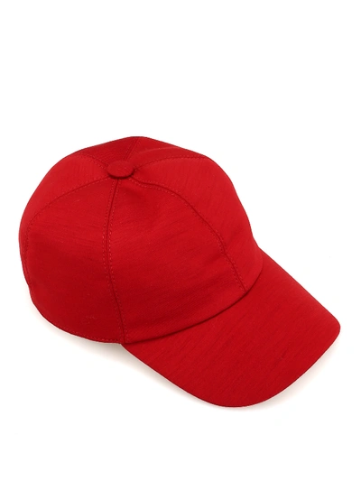 Z Zegna Red Techmerino Baseball Cap