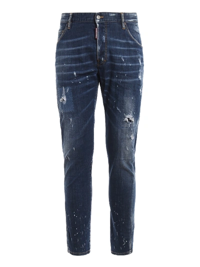 Dsquared2 Painting Effect Denim Jeans In Coloured Wash