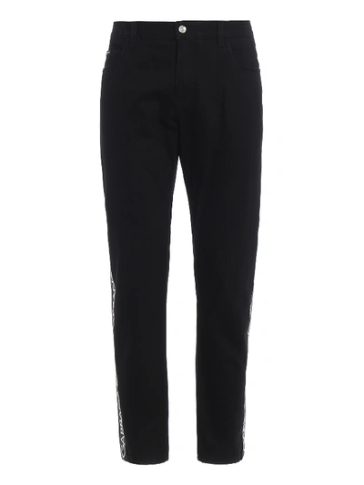 Dolce & Gabbana Regular Fit Blend Cotton Jeans In Black