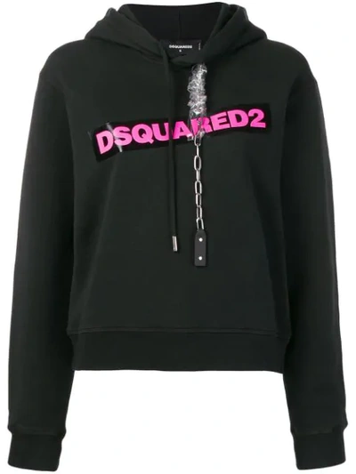 Dsquared2 Women's Sweatshirt Hood Hoodie Logo In Black