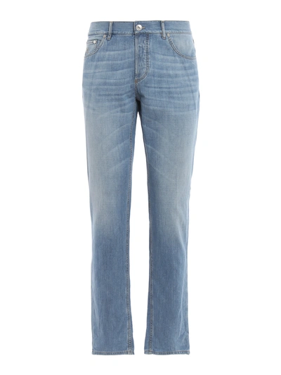 Brunello Cucinelli Light Denim Traditional Fit Jeans In Light Wash