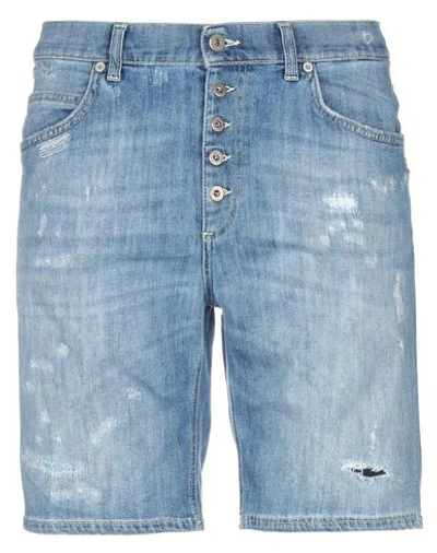 Dondup New Rolly Used Effect Stretch Denim Shorts In Light Wash