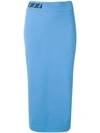 Fendi Ff Intarsia Jersey Pencil Skirt In Light Blue