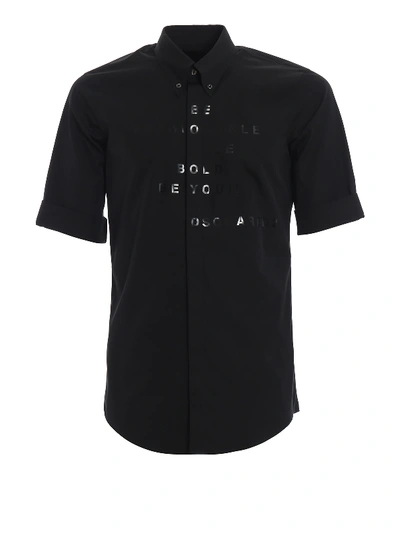 Dsquared2 Printed Short Sleeve Black Shirt