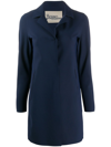 Herno Single-breasted Coat In Blu