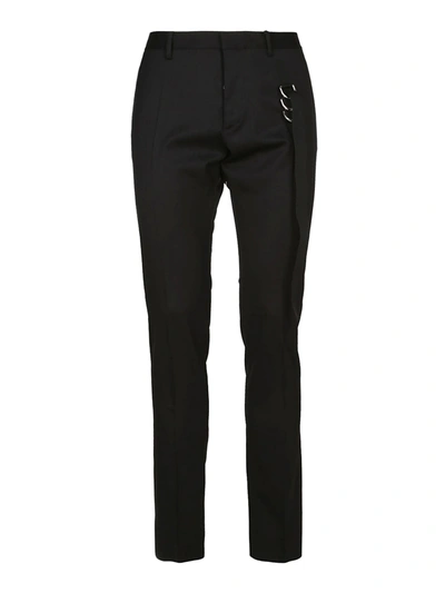 Dsquared2 D-ring Strap Detail Wool Trousers In Black