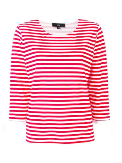Fay Red And White Striped Blouse With Bow Details In Multicolour
