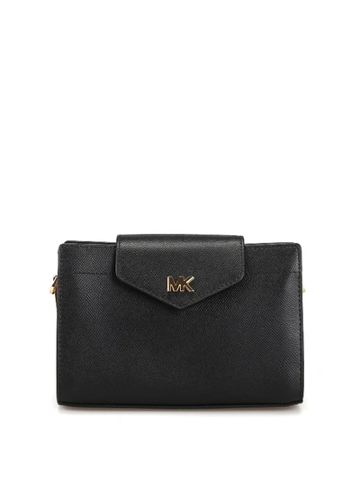 Michael Kors Black Leather Medium Crossbody Clutch