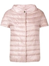Herno Emilia Water-resistant Ultralight Nylon Puffer Cape In Pink