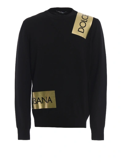 Dolce & Gabbana Virgin Wool Crewneck Sweater In Black