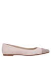 Anna Baiguera Malikaflex Lambskin Pointy Flats In Pale Pink