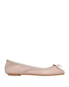 Anna Baiguera Annette Flex Nude Leather Flats In Light Pink