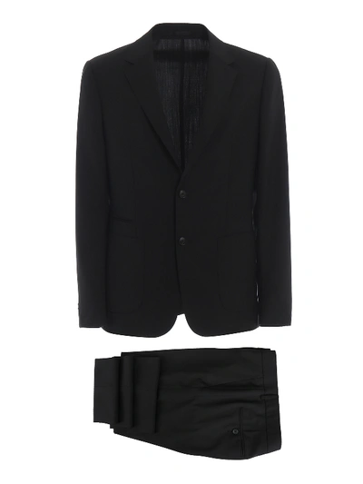 Z Zegna Washgo Techmerino™ Two-piece Suit In Black