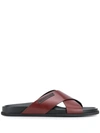 Dolce & Gabbana Burgundy Sandals With Crisscrossed Bands