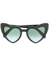 Saint Laurent Lou Lou Heart Shaped Black Sunglasses