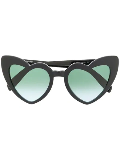 Saint Laurent Lou Lou Heart Shaped Black Sunglasses