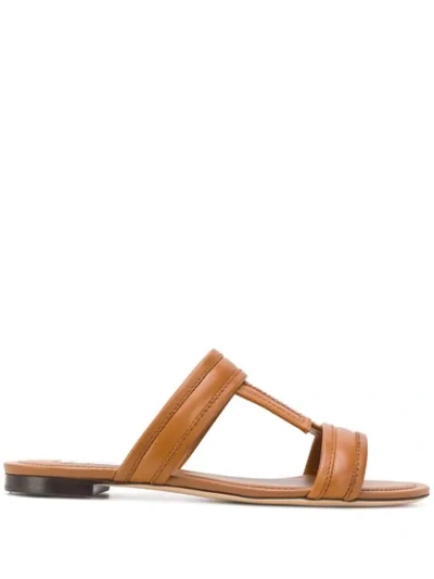 Tod's Sandals In Brown Leather In Light Brown