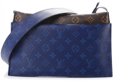 Pre-owned Louis Vuitton  Pouch Outdoor Monogram Pacific Small Brown/blue