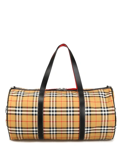 Burberry Kennedy L Vintage Check Travel Duffel Bag In Multicolour