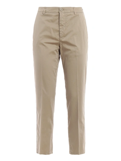 Dondup Rothka Lightweight Cotton Pants In Dark Beige
