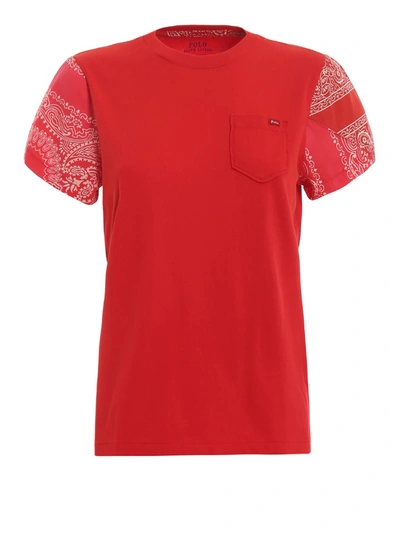 Polo Ralph Lauren Paisley Print Sleeve T-shirt In Red