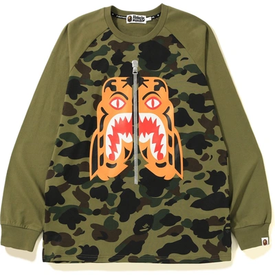 Pre-owned Bape  1st Camo Tiger Ls Tee Green