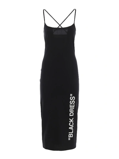 Off-white Black Viscose Blend Midi Tight Dress
