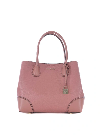 Michael Kors Mercer Gallery M Leather Tote Bag In Light Pink