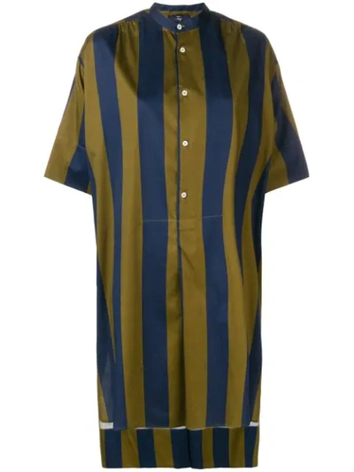 Fay Striped Asymmetric Oversized Dress In Multicolour