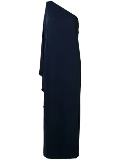 Lauren Ralph Lauren Deannie One-shoulder Dark Blue Evening Dress