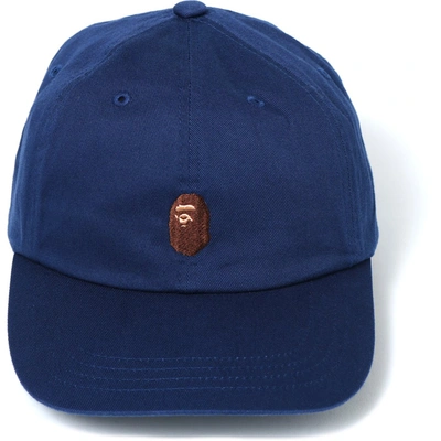 Pre-owned Bape  Ape Head Embroidery Panel Cap Navy