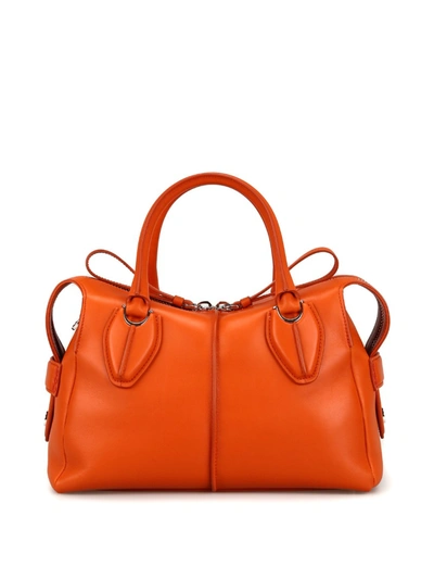 Tod's D-styling Orange Leather Small Bowling Bag