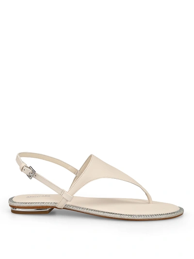 Michael Kors Enid Embellished Thong Sandals In White