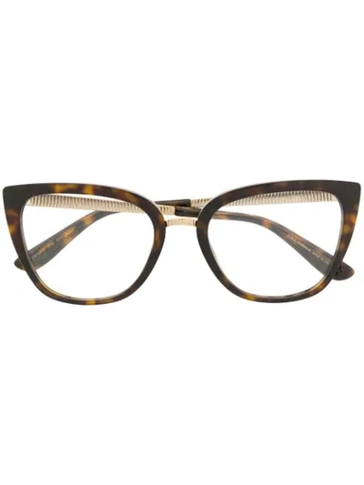 Dolce & Gabbana Cat-eye Tortoiseshell Optical Glasses In Brown