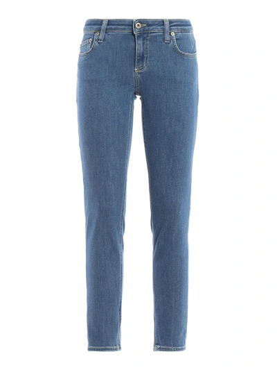Dondup Bakony Slim Fit Cropped Jeans In Light Wash