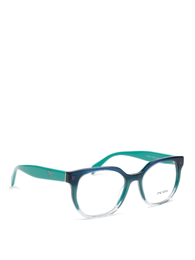 Prada Gradient Acetate Optical Glasses In Light Blue