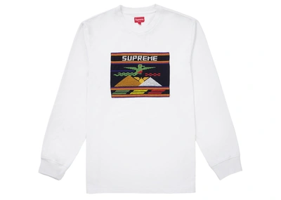 Pre-owned Supreme Needlepoint Patch L/s Top White