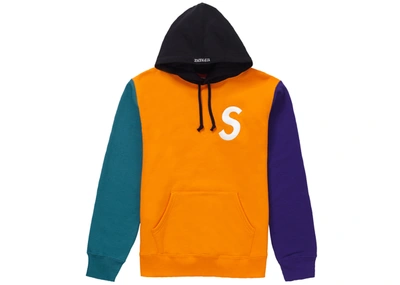Pre-owned Supreme  S Logo Colorblocked Hooded Sweatshirt Orange