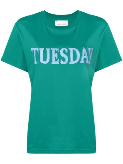 Alberta Ferretti Rainbow Week Tuesday Bright Green T-shirt In Green