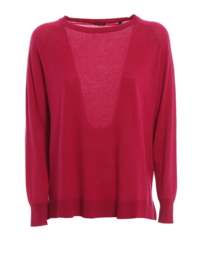 Aspesi Raglan Sleeve Cotton Sweater In Fuchsia