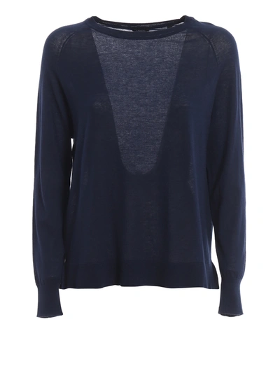 Aspesi Raglan Sleeve Blue Cotton Sweater