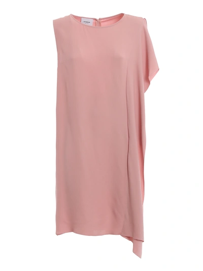 Dondup Draped Light Pink Viscose Dress