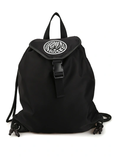 Mcq By Alexander Mcqueen Swallow Patch Nylon Sack Backpack In Black